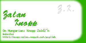 zalan knopp business card